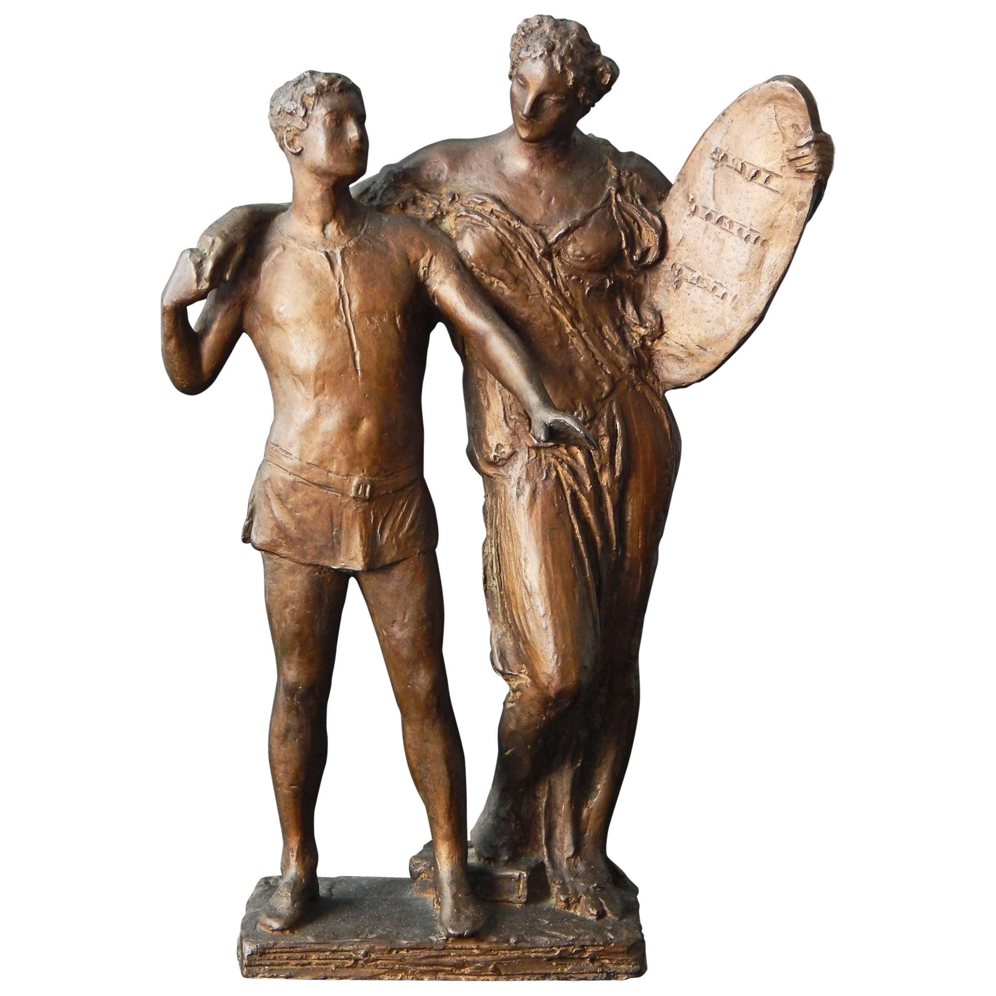 "Alma Mater, " Antique Bronze for Boston School by Daniel Chester, French