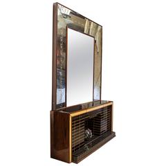 Luigi Brusotti Rosewood Sideboard with Backlit Mirror 5