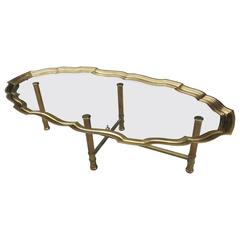 Brass and Glass Scalloped Edge Coffee Table 4