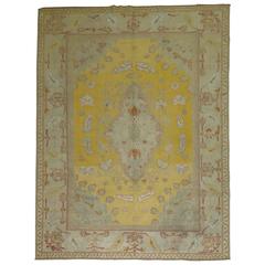 Yellow Field Antique Oushak Rug