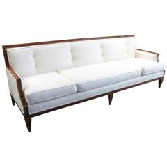 Italian Triple Seat Sofa with Inlays of Satinwood and Mother-of-Pearl