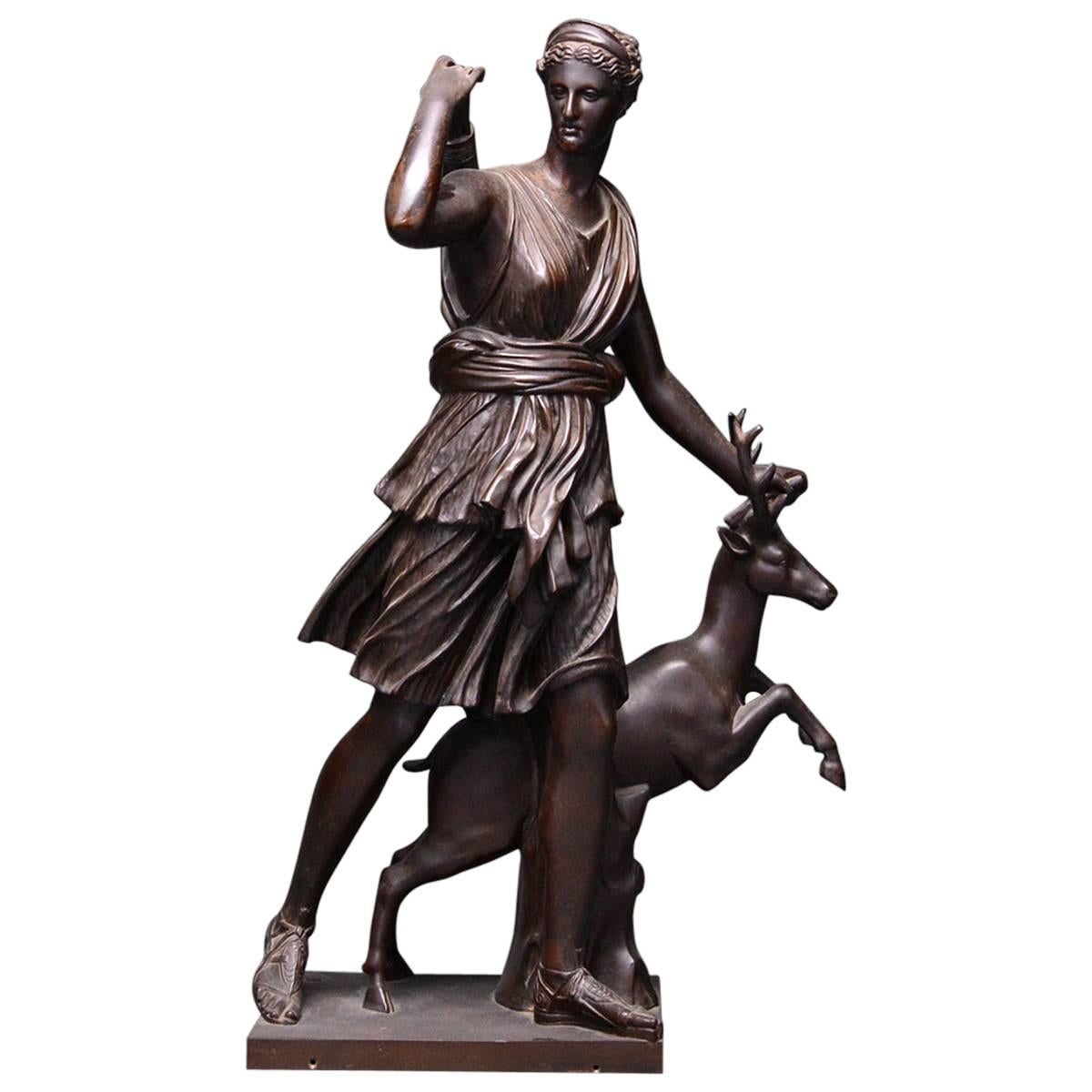 19th Century Bronze Sculpture of the Versaille Diana For Sale