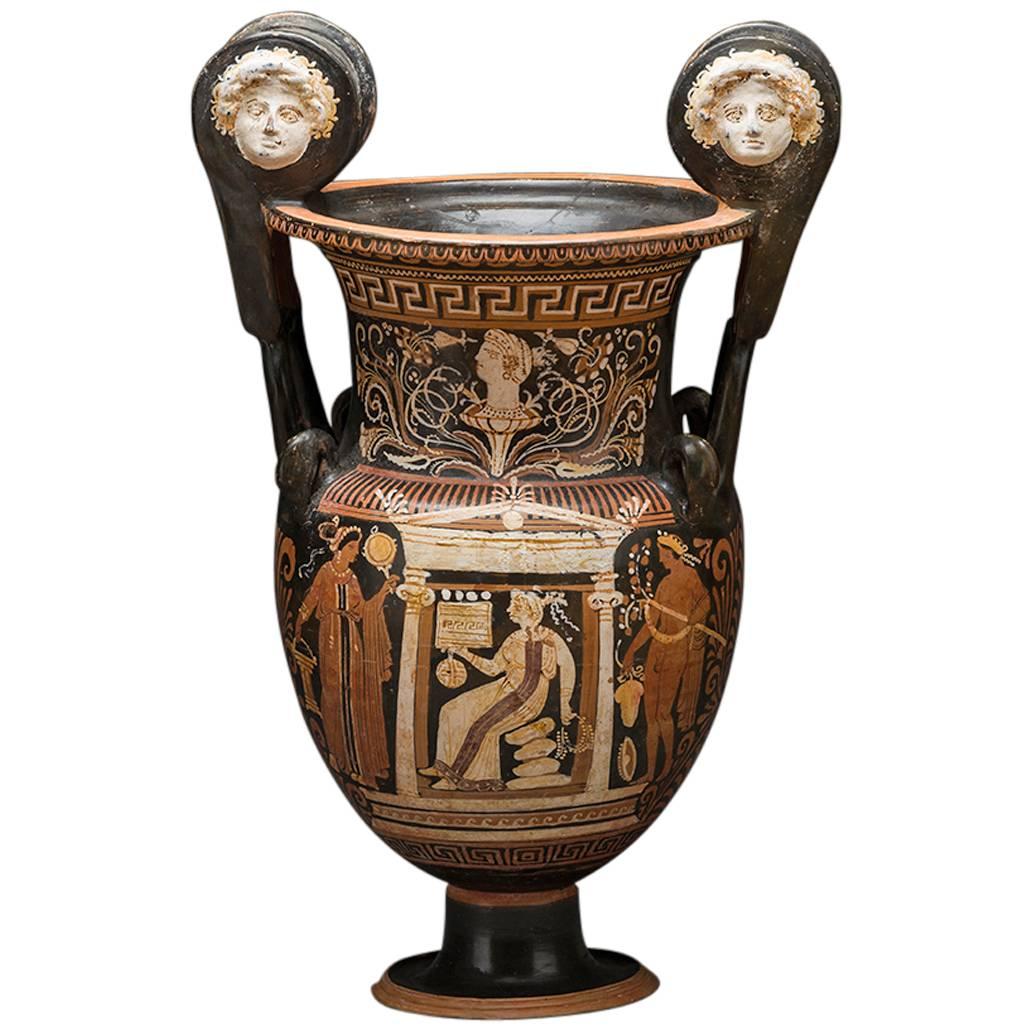 Greek Vase Apulian Red Figure Volute Krater For Sale