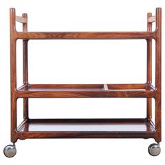 Mid-Century Danish Serving Cart in Rio Rosewood by Johannes Andersen