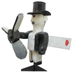 Man in Top Hat Whirligig Folk Art 1