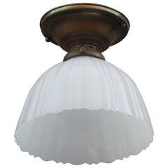 Vintage 1930s Milk Glass Ceiling Light Fixture