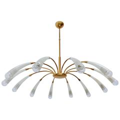 Large Fluted Glass Chandelier