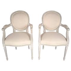 Pair of French Louis XVI-Style Armchairs 11
