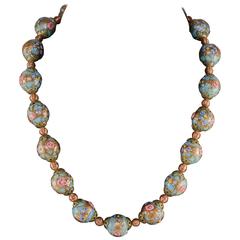 Vintage Cloisonne Hand Painted Beautiful Necklace - Artfully Unique.