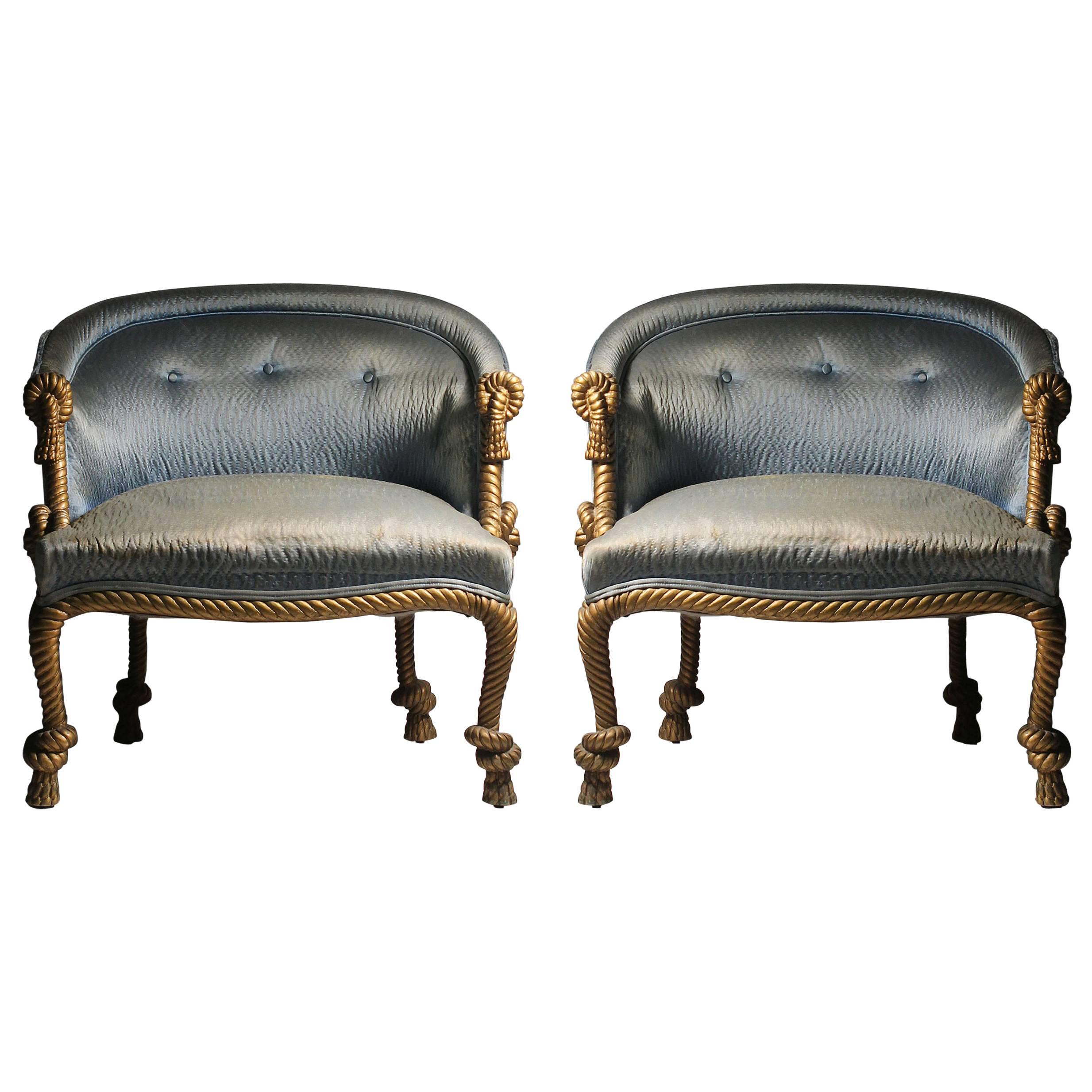 Pair of Vintage Rope and Tassel Lounge Chairs at 1stDibs vintage rope