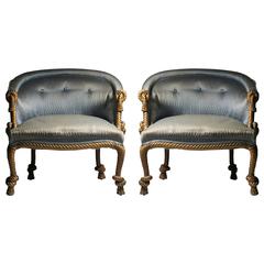 Paar Vintage Rope & Tassel Lounge Chairs