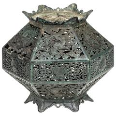 Antique Japanese Bronze Hanging Lantern