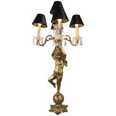 Gilt Bronze Cherub Candelabras, Italy, circa 1950s 7