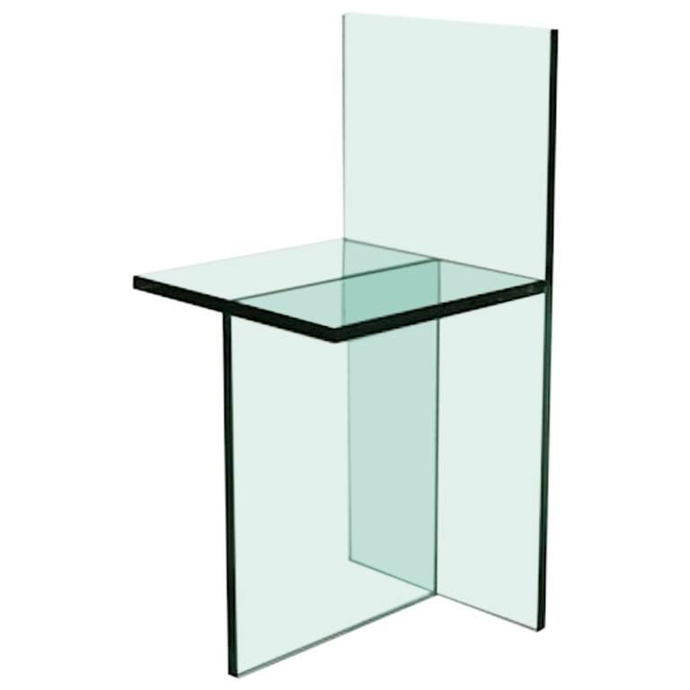 Geometric Glass Chair by Guillermo Santoma