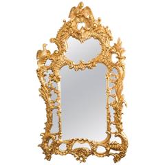 Vintage Beautiful Italian Rococo Giltwood Decorative Mirror