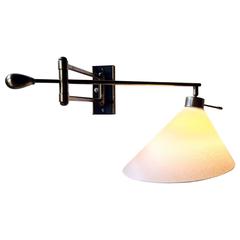 1950s Adjustable Brass Sconce 9