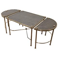 Mid-Century French Maison Baguès Three Part Coffee Table with Antiqued Mirror