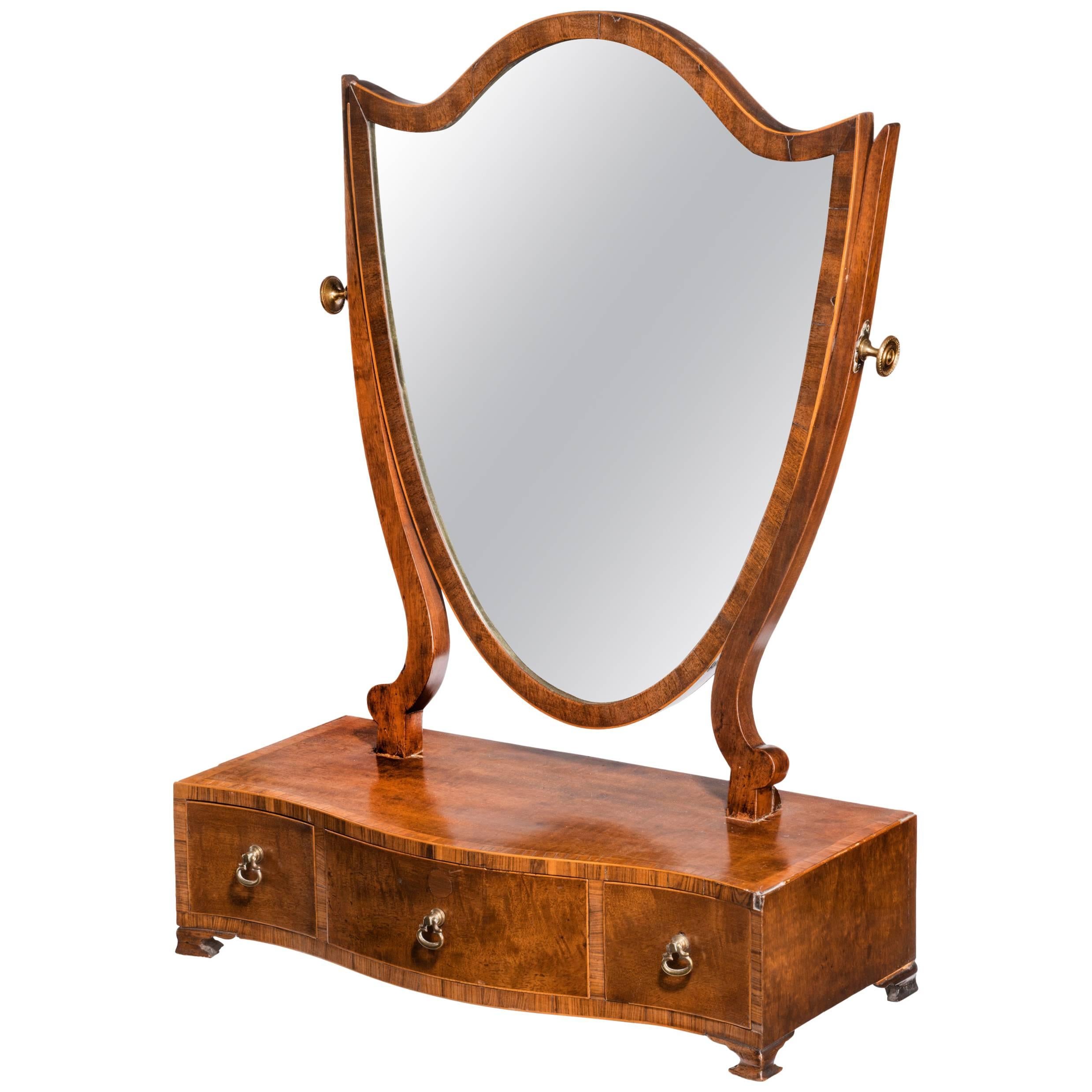 George III Period Mahogany Dressing Mirror