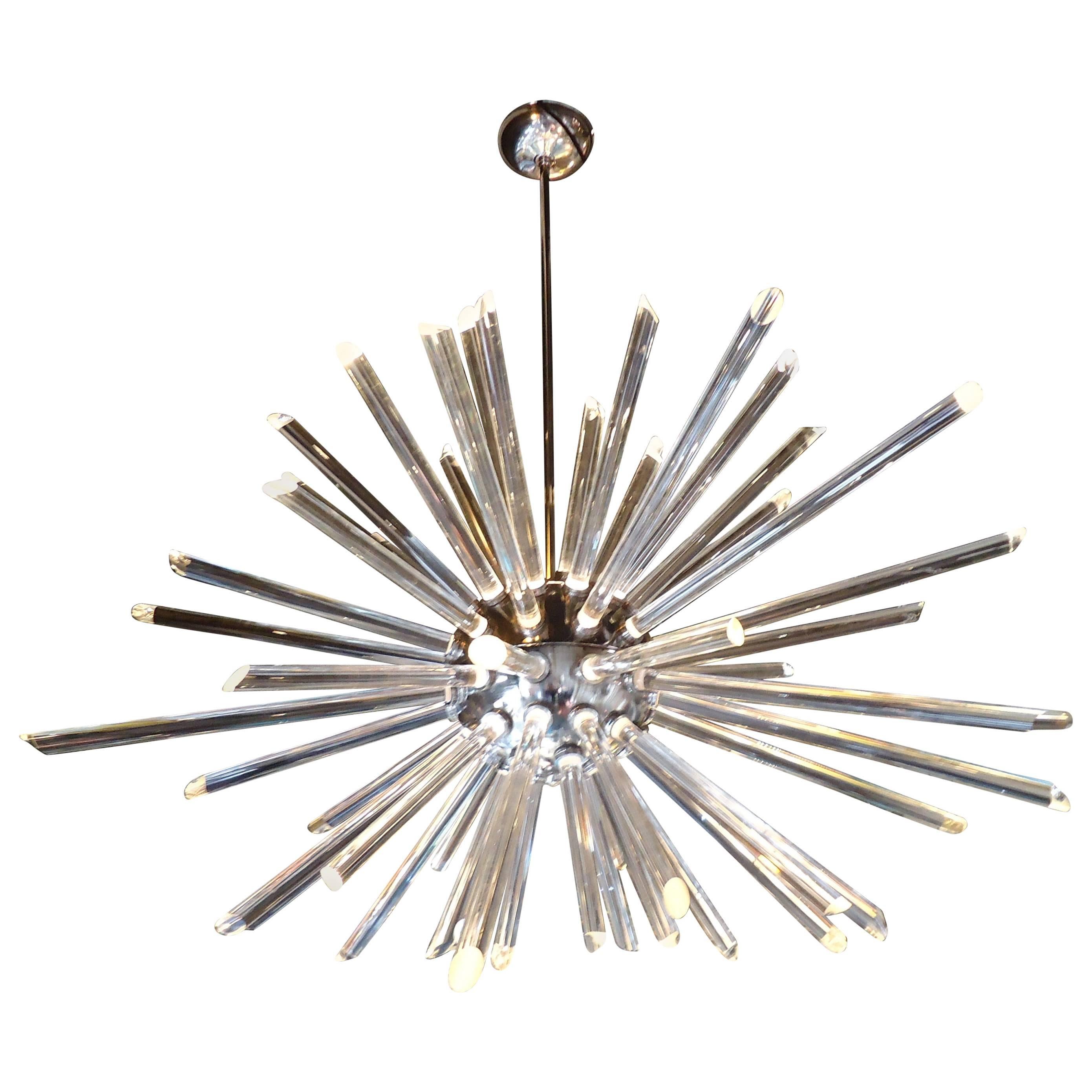 Mid-Century Modern Glass Sputnik Chandelier