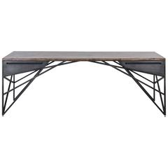 Truss Desk by Uhuru Design, oxidized maple, hand blackened steel 5