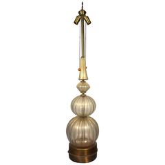 Luscious Murano Glass Table Lamp with Rich Gold Flakes by Marbro