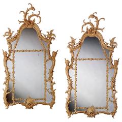 Pair of George III Carved Giltwood Pier Mirrors