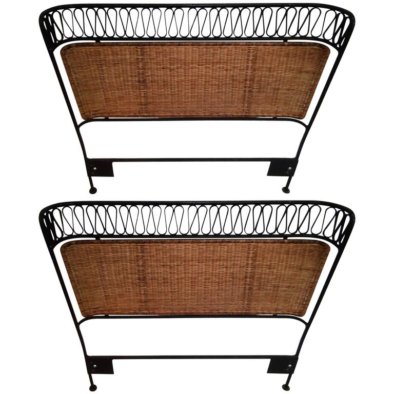 Rare Pair of Twin Headboards by John Salterini, circa 1950, Made in USA