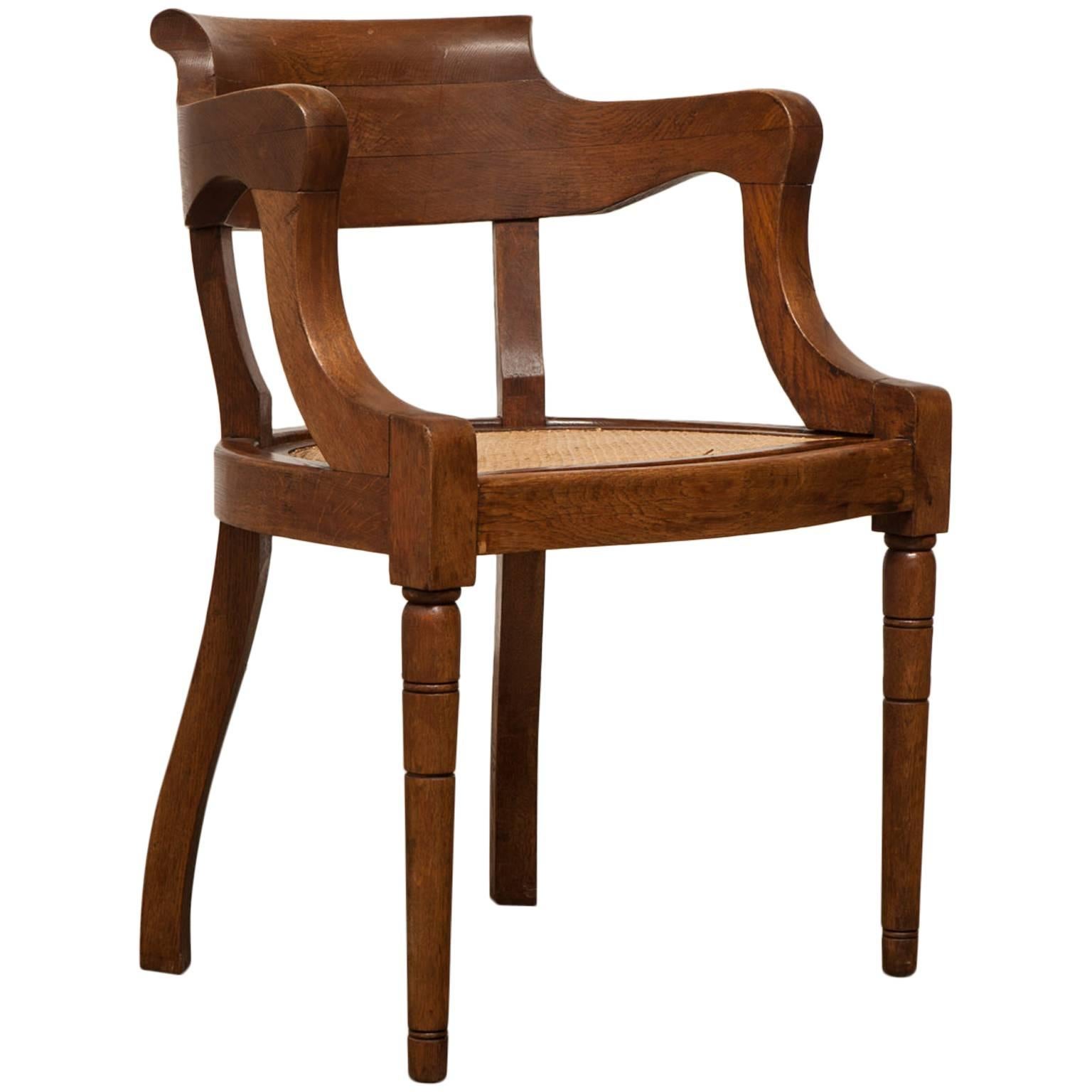 19th Century Louis Philippe Restauration Style Cane Seat Armchair