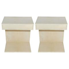 Pair of Parchment Side Tables