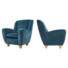 Vintage 1970s Italian Pair of Armchairs by Poltrona Frau