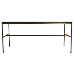 Brass and Vitrolite Console Table by Paul McCobb