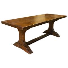 19th Century Country French Oak Trestle Table