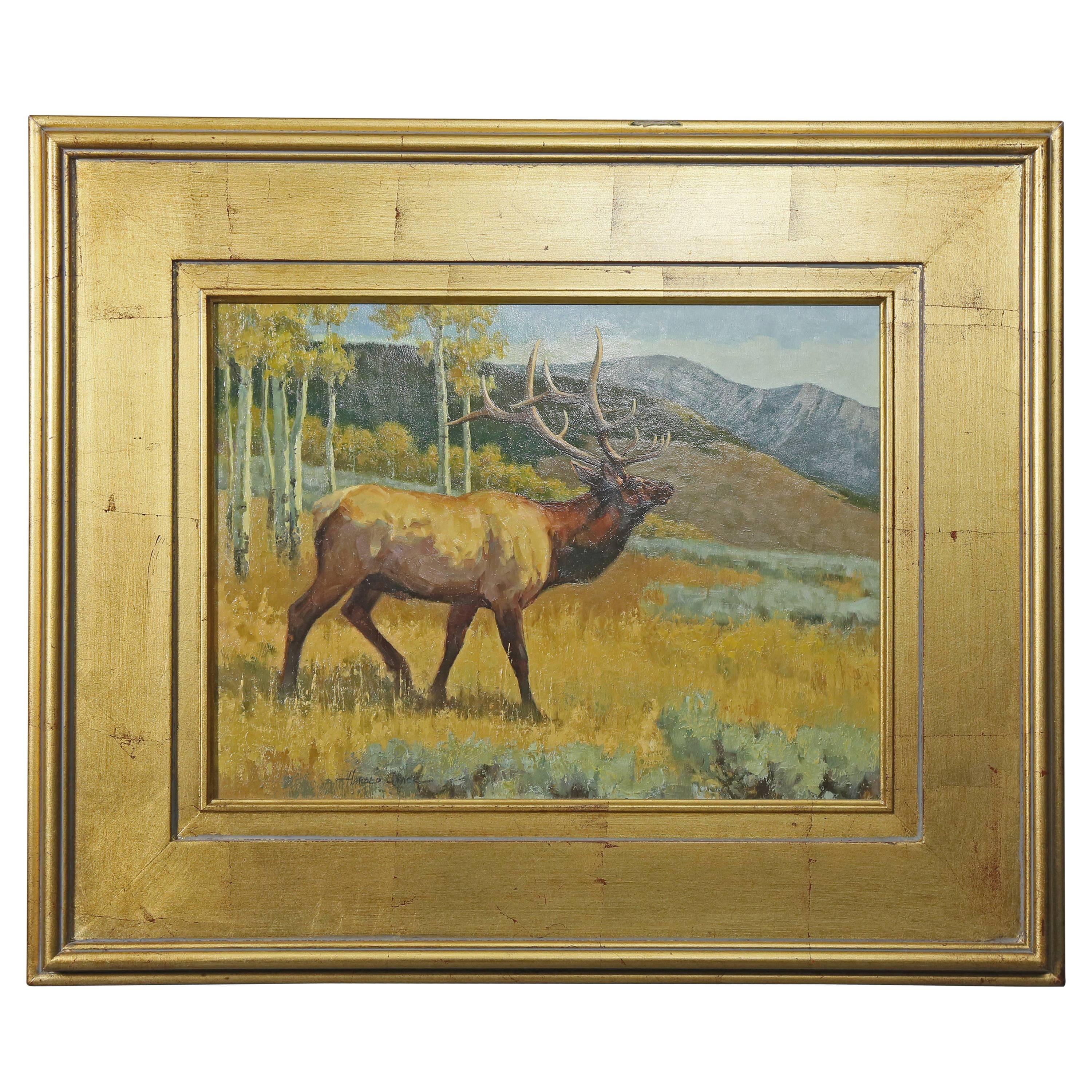 Oil Painting of Elk by Harold Stack