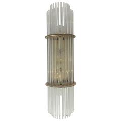 Mid-Century Italian Brass Sconce with Glass Rods
