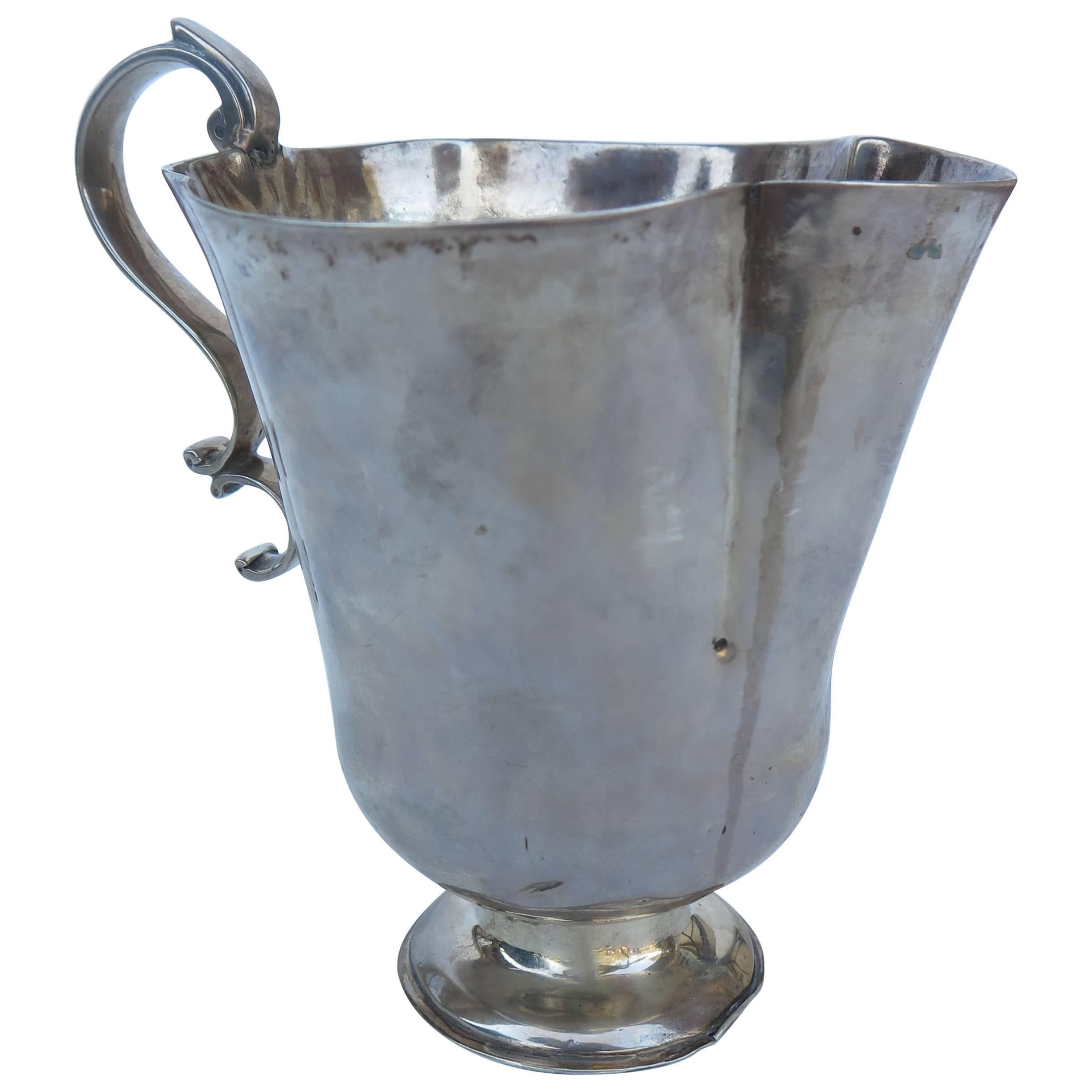 Large Spanish Colonial Silver Cup with Handle