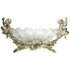 Antique French 19th-20th Century Louis XV Style Silvered Christofle & Cie Centerpiece