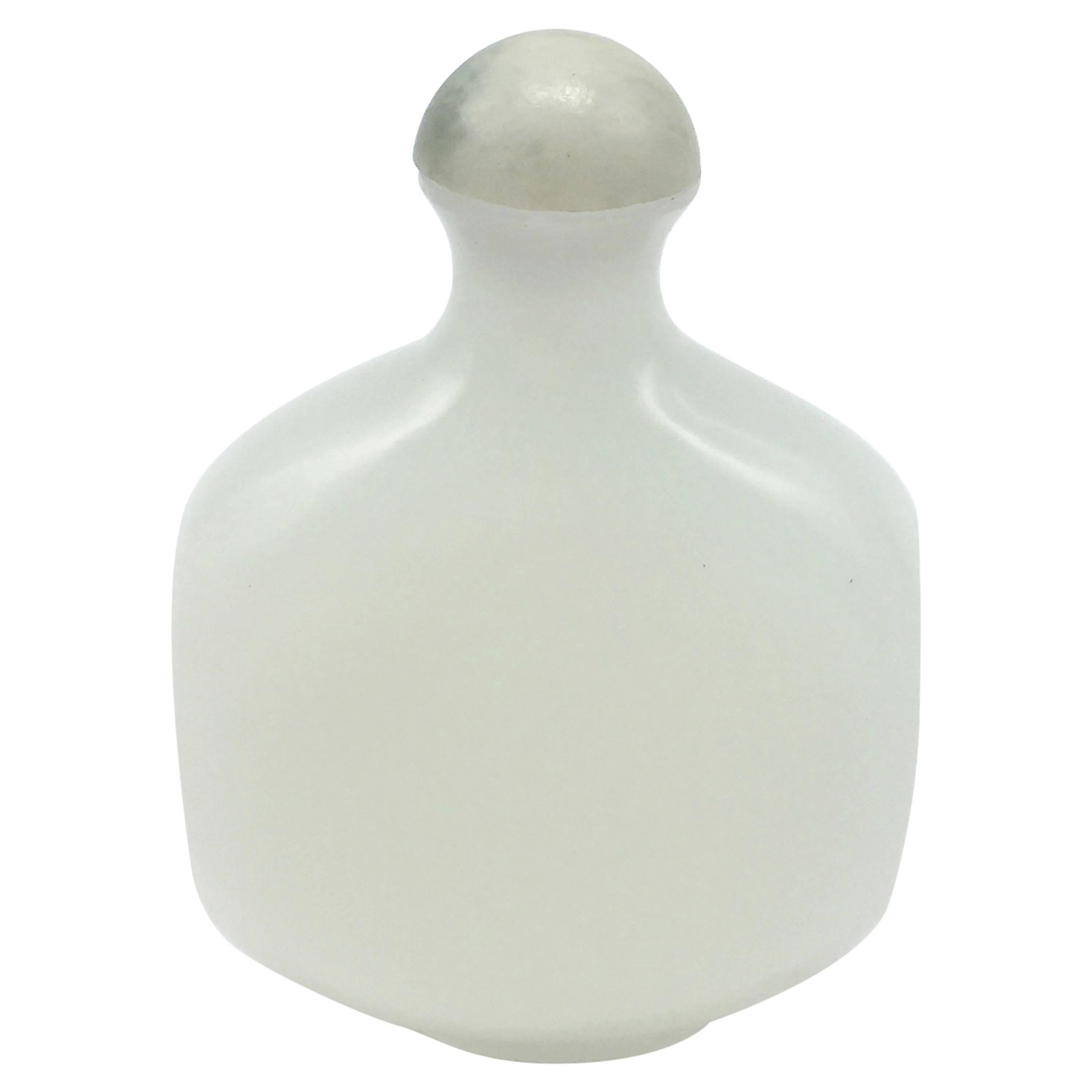 He Tian White Jade Snuff Bottle For Sale