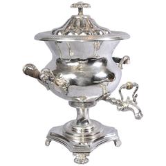 Antique English Silver Plate Samovar Tea Coffee Urn Sheffield Silver Plate