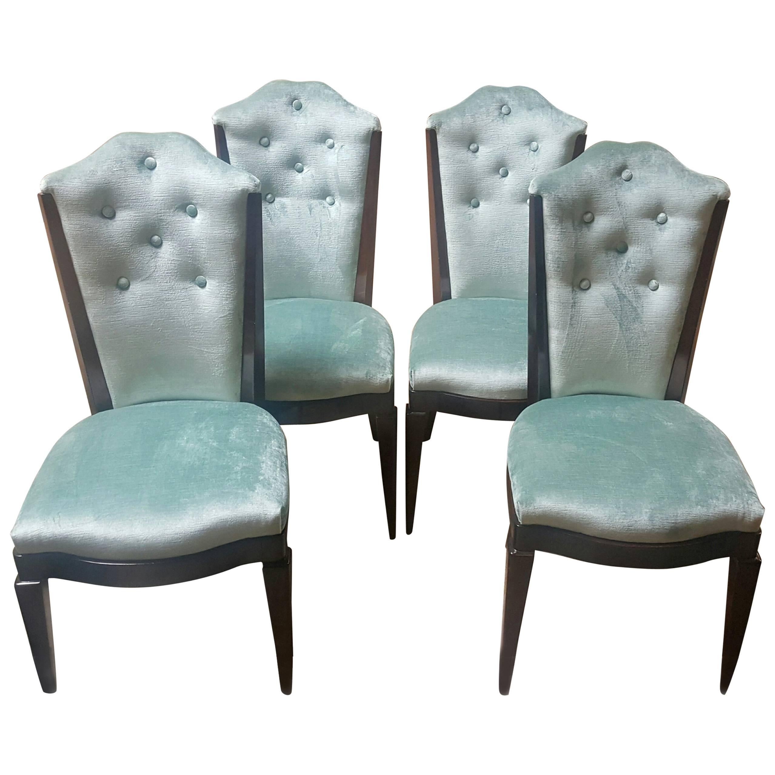 Hollywood Regency Dining Chairs Set of Four For Sale