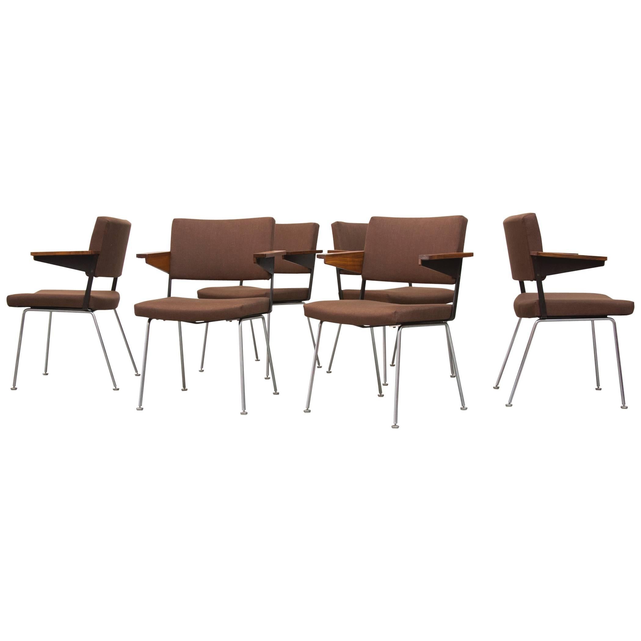 Set of Six Gispen Dining or Office Chairs by A.R. Cordemeijer