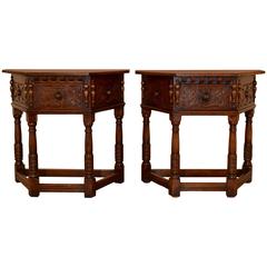 Pair of Late 19th Century Oak Console Tables