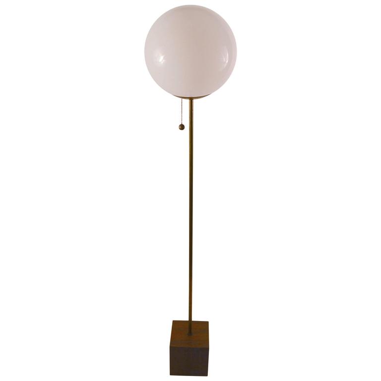 Glass Ball Top Floor Lamp Attributed to Laurel Lamp Co. at 1stDibs