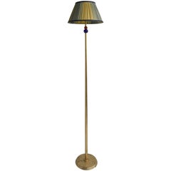 Floor Lamp in Gilded Gold with Colored Glass Beads
