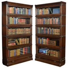 Pair of Oak Globe Wernicke Five Section Bookcases
