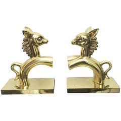 Vintage Brass Horse Bookends in the Manner of Hagenauer