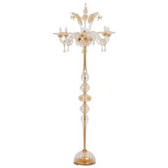 Italian Venetian Floor Lamp in Gold Murano Glass 8