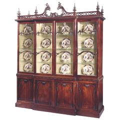 Important George II Mahogany China Cabinet to a Design by Thomas Chippendale