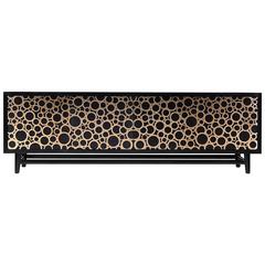 Interlocking Sideboard in Bronze and Satin Black Lacquer by Newell Design