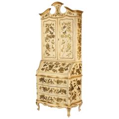 Venetian Painted and Gilt Decorated Secretary