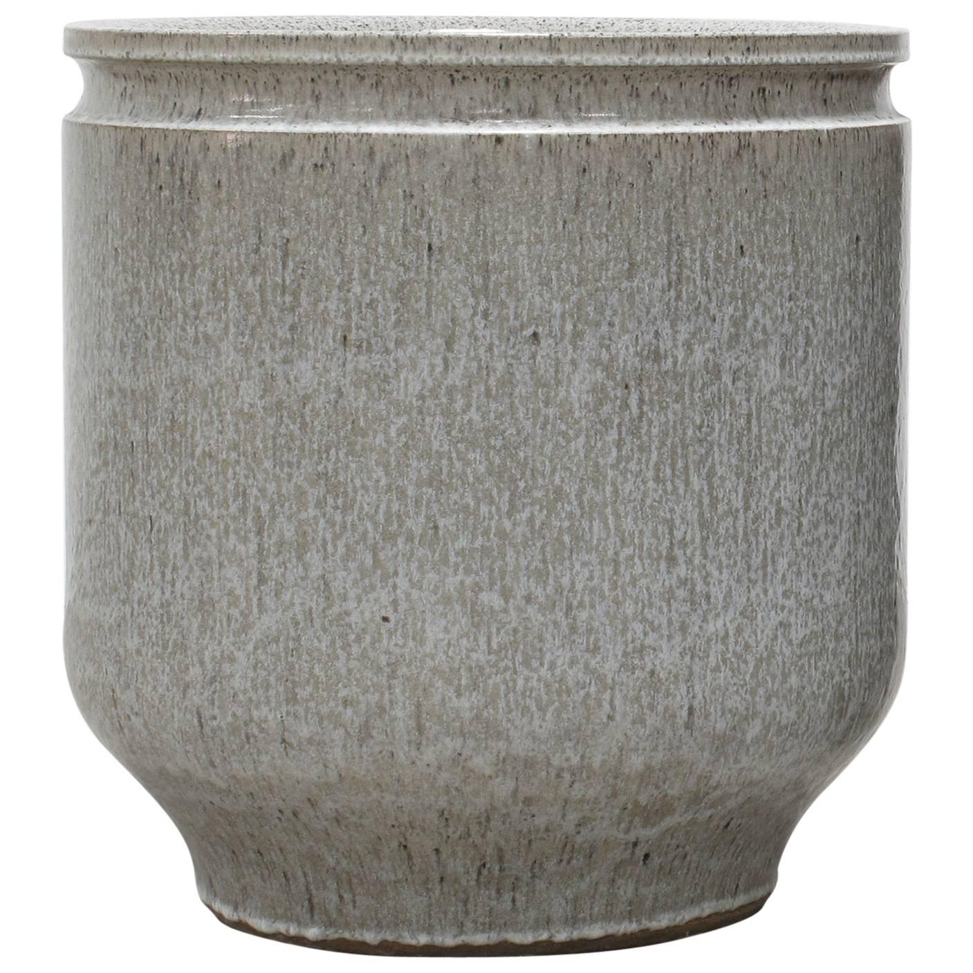 David Cressey and Robert Maxwell Large Glazed Grey Ceramic Planter, 1970s For Sale